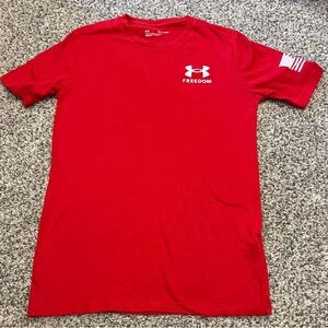 Men's UA Red Freedom Tee- XS